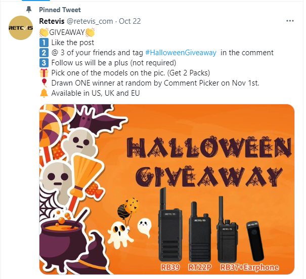Halloween Giveaway on Twitter