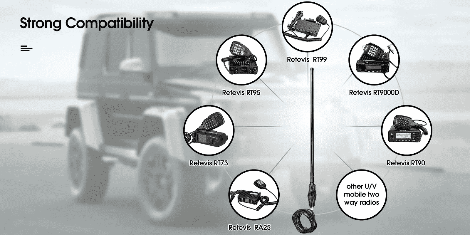 Heavy Duty Fiberglass mobile antenna