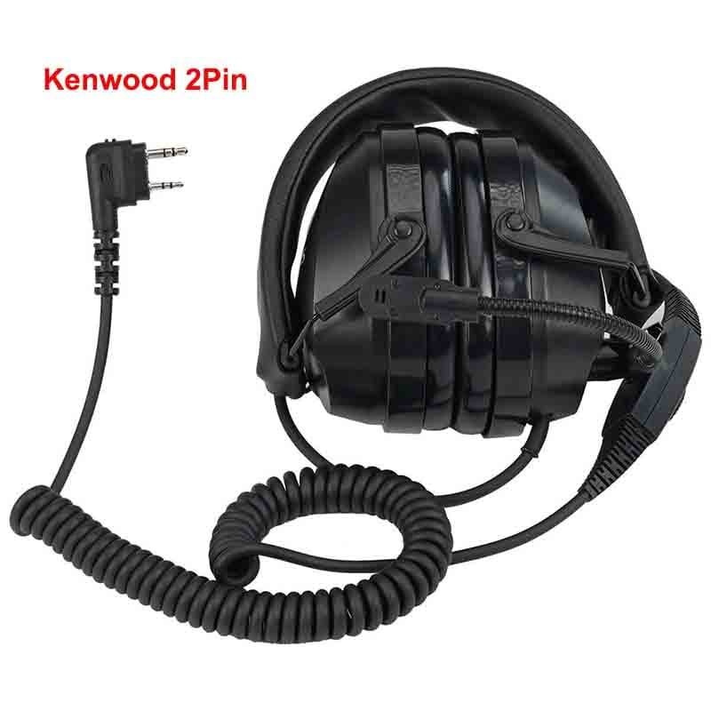 Noise-Reduction-Foldable-Two-Way-Radio-Headset-KENWOOD 2PIN