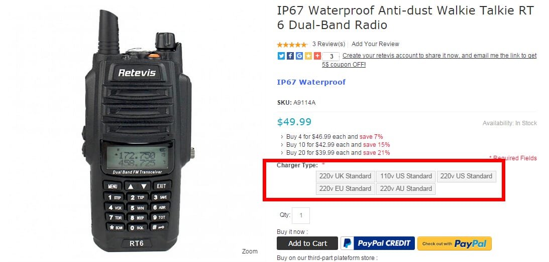 Charger Standard Voltage