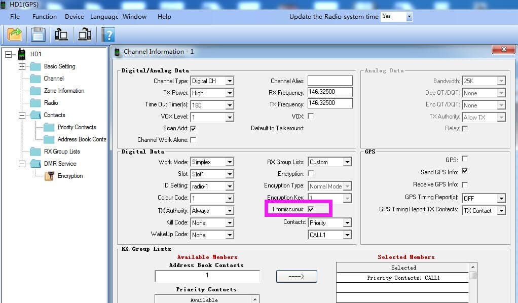HD1 Promiscuous Mode