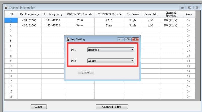 RT29 alarm function setting RT29 alarm function setting