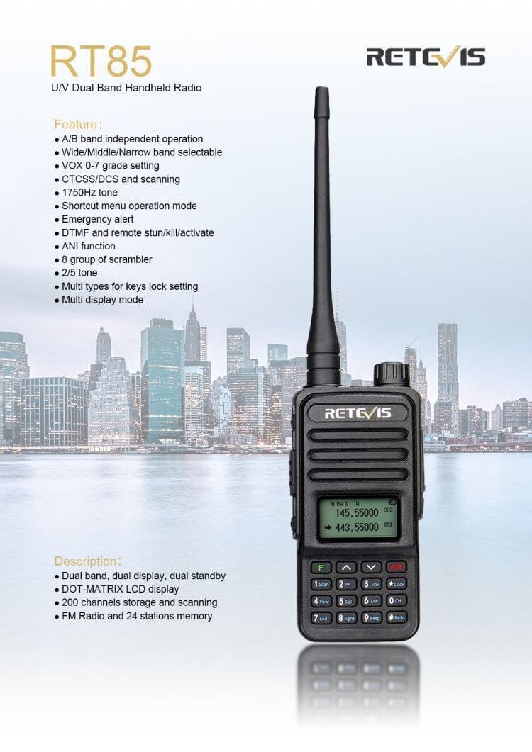 Retevis RT85 Entry Level Amateur Radio Retevis RT85 Entry Level Amateur Radio