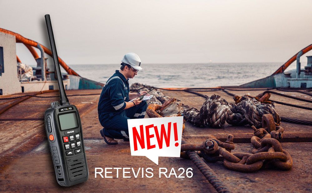 RA26 VHF 88 Channels 5W IP67 Floats Flashes-alarm NOAA Marine Transceiver